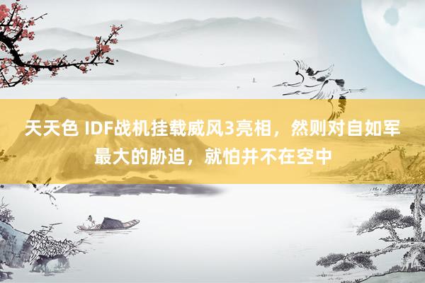天天色 IDF战机挂载威风3亮相，然则对自如军最大的胁迫，就怕并不在空中