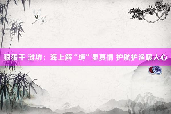 狠狠干 潍坊：海上解“缚”显真情 护航护渔暖人心