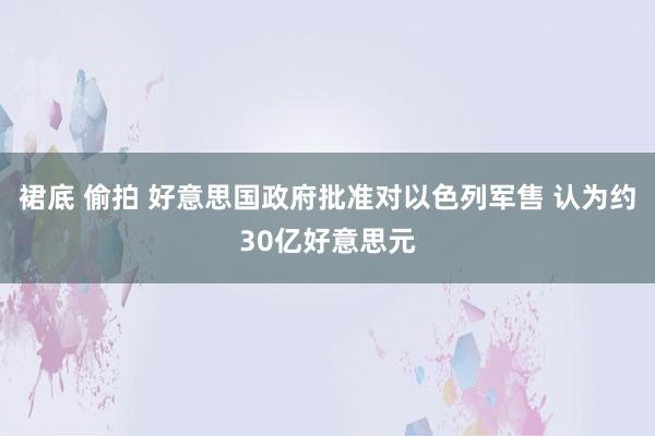 裙底 偷拍 好意思国政府批准对以色列军售 认为约30亿好意思元