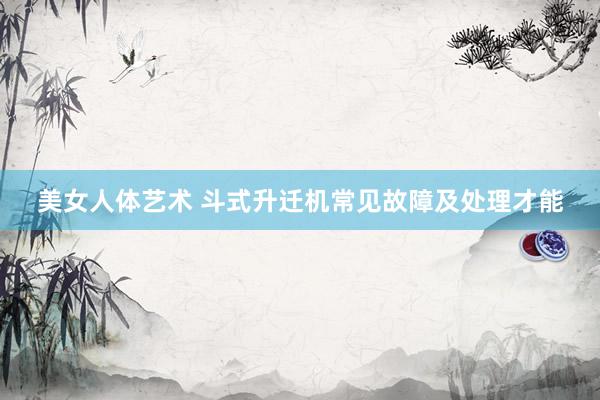 美女人体艺术 斗式升迁机常见故障及处理才能