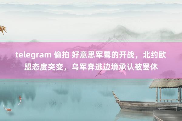 telegram 偷拍 好意思军蓦的开战，北约欧盟态度突变，乌军奔逃边境承认被罢休