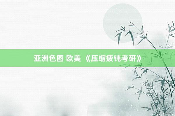 亚洲色图 欧美 《压缩疲钝考研》