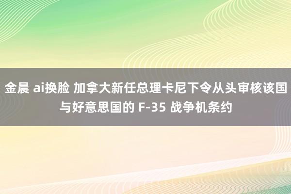 金晨 ai换脸 加拿大新任总理卡尼下令从头审核该国与好意思国的 F-35 战争机条约