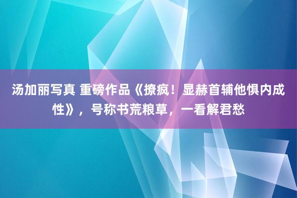 汤加丽写真 重磅作品《撩疯！显赫首辅他惧内成性》，号称书荒粮草，一看解君愁