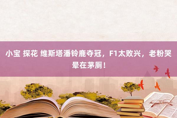 小宝 探花 维斯塔潘铃鹿夺冠，F1太败兴，老粉哭晕在茅厕！