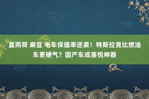 夏雨荷 麻豆 电车保值率逆袭！特斯拉竟比燃油车更硬气？国产车成喜悦神器