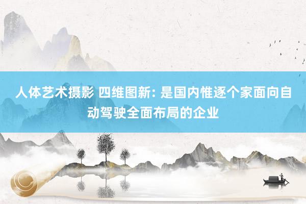 人体艺术摄影 四维图新: 是国内惟逐个家面向自动驾驶全面布局的企业