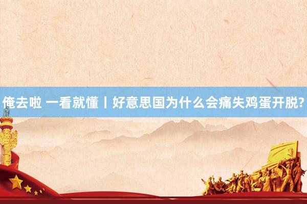 俺去啦 一看就懂丨好意思国为什么会痛失鸡蛋开脱?
