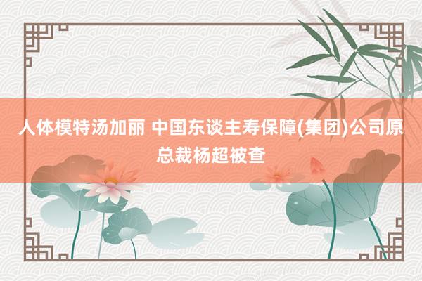 人体模特汤加丽 中国东谈主寿保障(集团)公司原总裁杨超被查