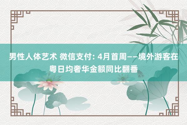 男性人体艺术 微信支付: 4月首周——境外游客在粤日均奢华金额同比翻番