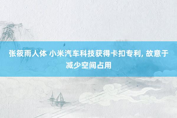 张筱雨人体 小米汽车科技获得卡扣专利, 故意于减少空间占用