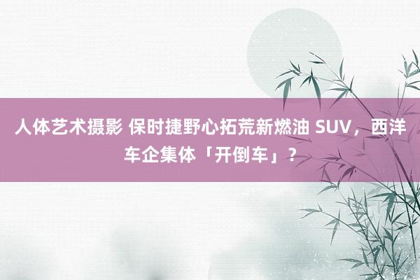 人体艺术摄影 保时捷野心拓荒新燃油 SUV，西洋车企集体「开倒车」？